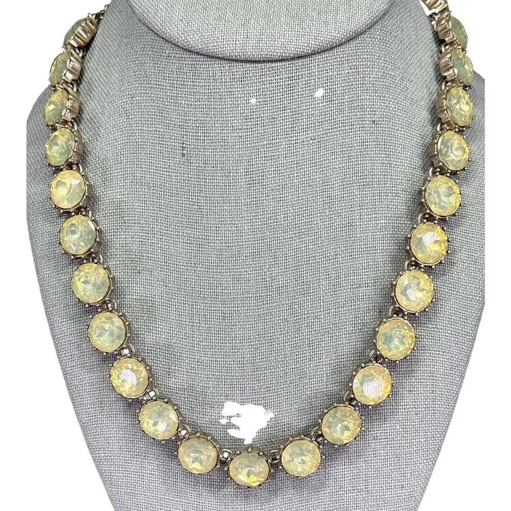 Loft Statement Necklace with Large Clear Iridescent Beads